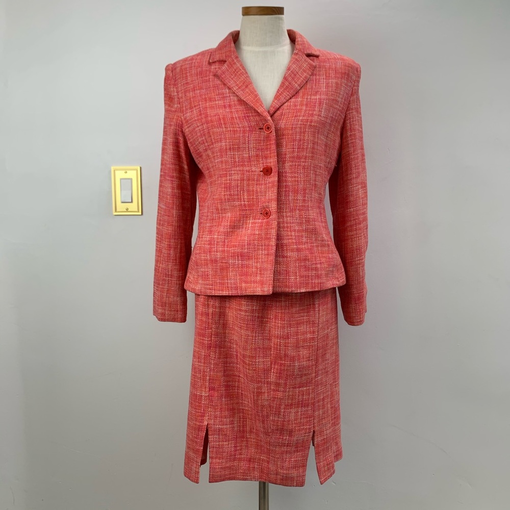 Larry Levine Tweed Skirt Suit